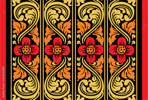 Indonesian geometric batik motifs with Balinese flower patterns, exclusive and classic, are suitable for various purposes. EPS VECTOR 10