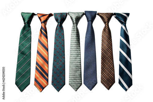 Collection of Neckties. isolated object, transparent background