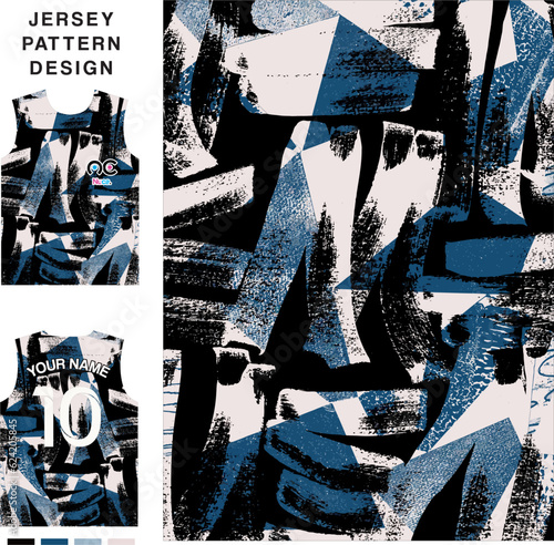 Abstract graffiti concept vector jersey pattern template for printing or sublimation sports uniforms football volleyball basketball e-sports cycling and fishing Free Vector.