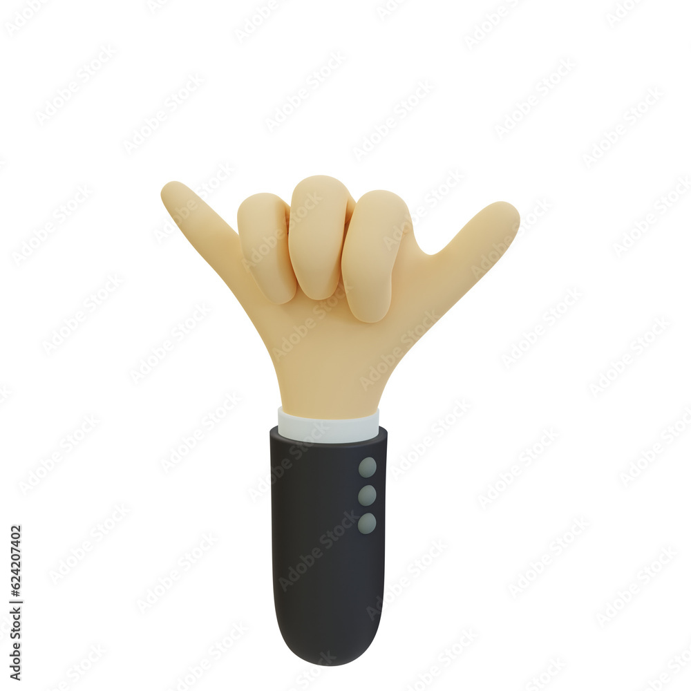 Obraz premium 3D Rendering of Hand with Calling Pose