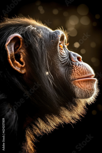 Cute Beautiful Chimps, Wildlife Photography, Generative AI