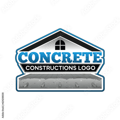Slab concrete and construction and builder logo design