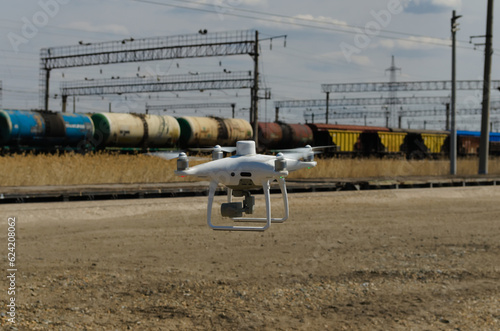 Drone begins to make its planned job at railway station  photo