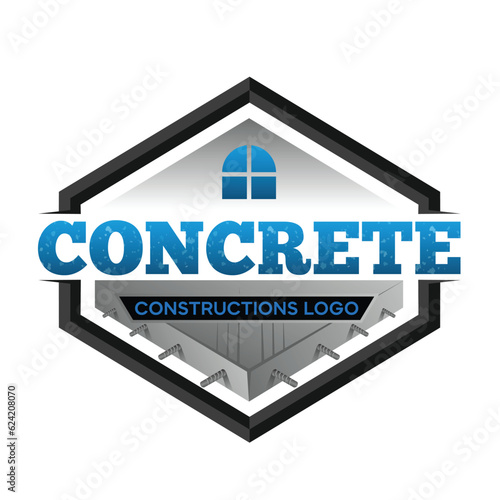 Slab concrete and construction logo design