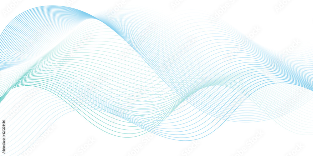 Abstract blue wave lines on transparent background. Digital frequency track equalizer. Abstract business wave curve lines background. Abstract wave line for banner, wallpaper background with wave.