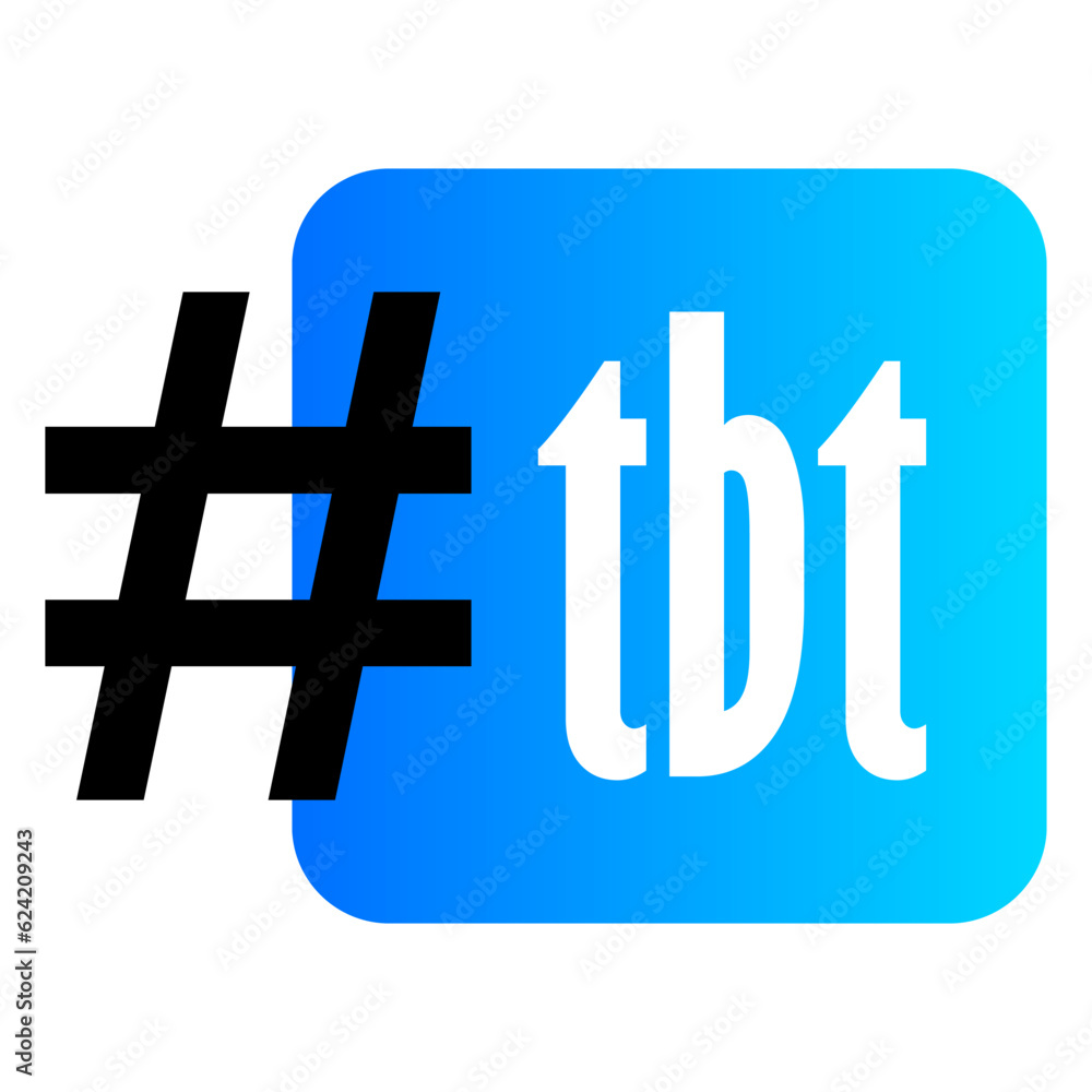 Fototapeta premium Tbt hashtag. Thursday throwback symbol. Vector illustration. EPS 10.