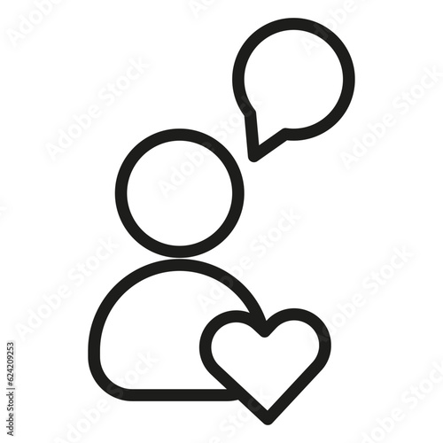 User with heart icon. Love person. Vector illustration. EPS 10.