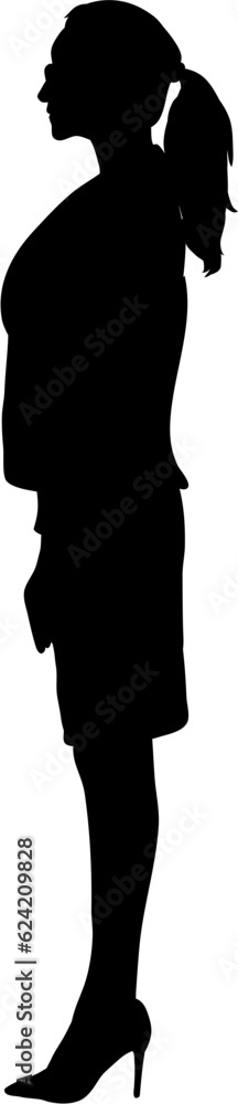 Business Woman Side View Silhouette Illustration