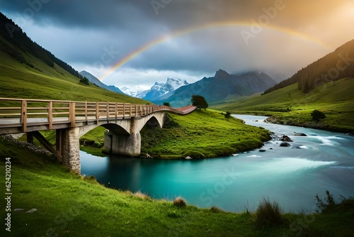 rainbow over the river