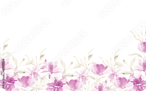Purple Splash Watercolor Flower Background