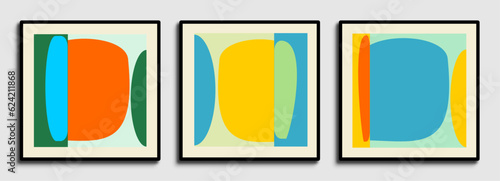 Abstract modern art design set in minimalist style with shapes and contemporary colors