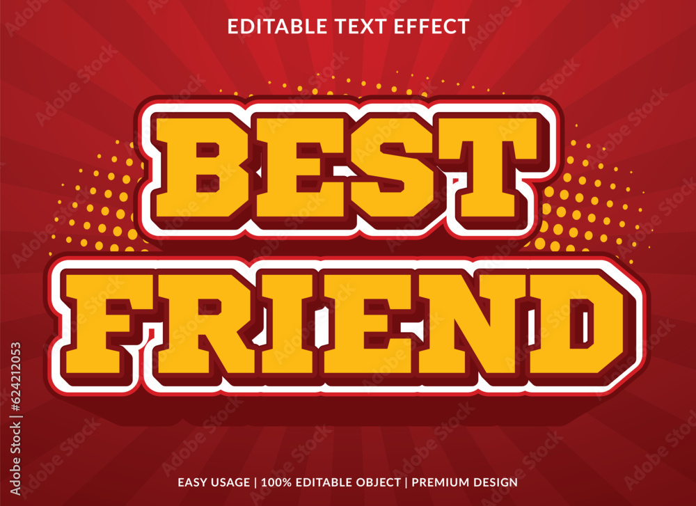 best friend editable text effect template use for font style logo