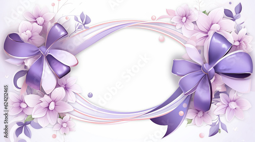 Flower with ribbon  beautiful frame  Ai Generative