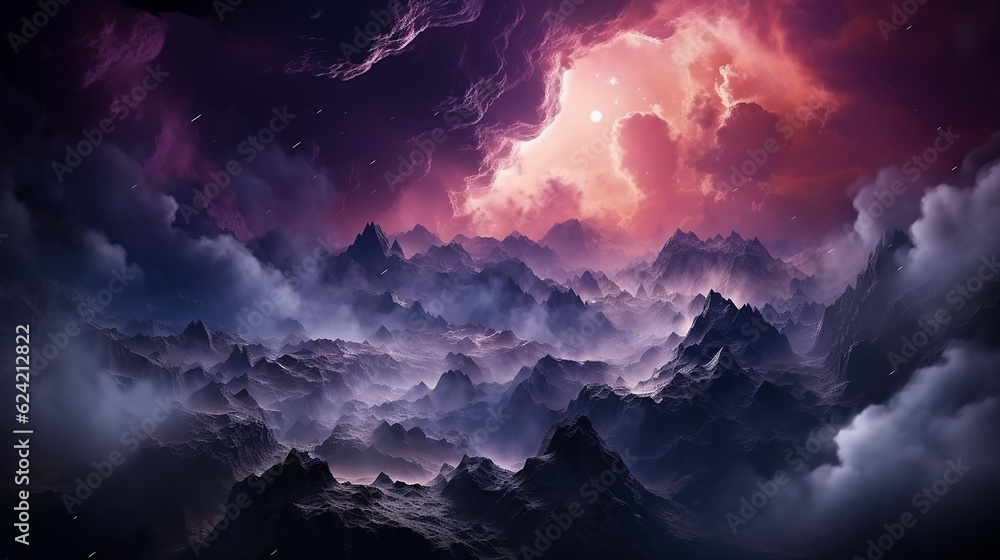 Fototapeta premium galaxy and nebula photo with purple and pink color tone, hyper realistic Made by AI generated