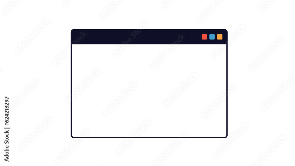Vector blank pop up window isolated on white background Vector blank pop up window isolated on white background