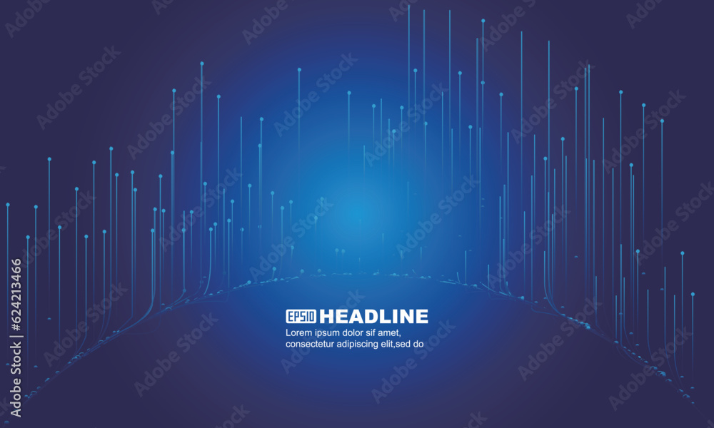 Curved glowing lines extending up the Internet technology background Curved glowing lines extending up the Internet technology background