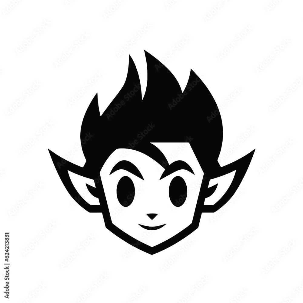 Cute elf logo, christmas elf icon illustration. Festive vector element isolated Cute elf logo, christmas elf icon illustration. Festive vector element isolated