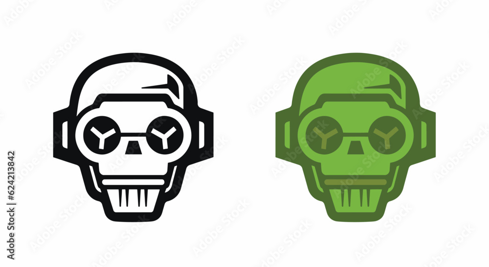 Robot icon set, Chatbot symbol, logo template. flat style cartoon character, vector illustration isolated on white