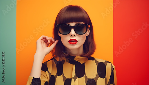 Fashion photography. Photo. Abstract, retro, hipster, vintage. Woman Model.