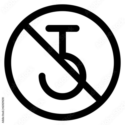 No Hook Icon Symbol For Packaging Design Standart