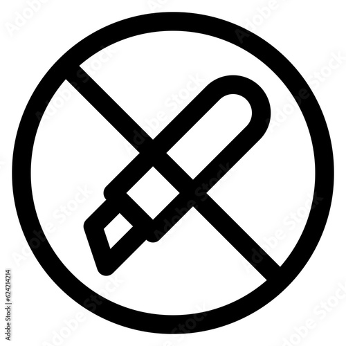 No Weapons Icon Symbol For Packaging Design Standart