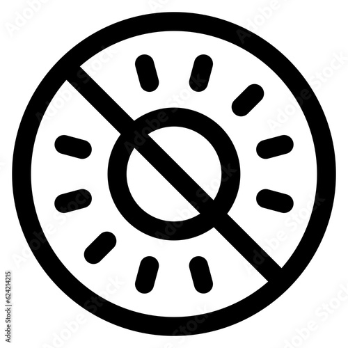 No sun-light Icon Symbol For Packaging Design Standart