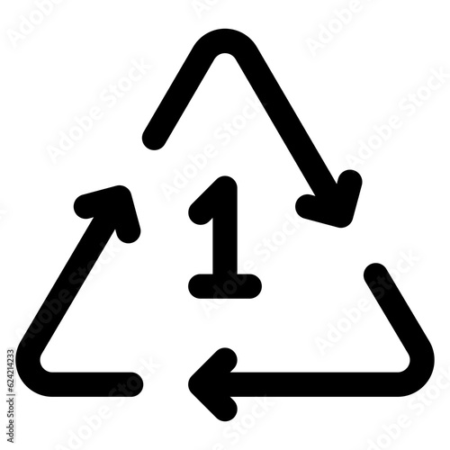 PETE 1 Icon Symbol For Packaging Design Standart