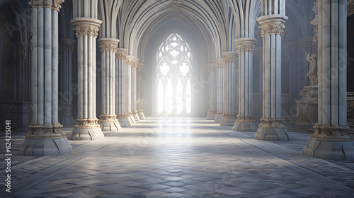 Fotografia colonnade in the cathedral | Generative AI