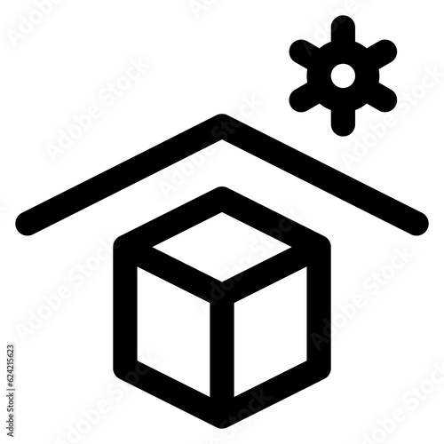 Protect box from Sun Shine Icon Symbol For Packaging Design Standart
