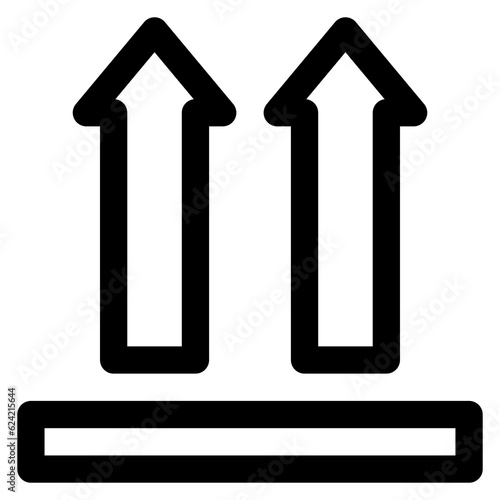 Up side arrow Icon Symbol For Packaging Design Standart