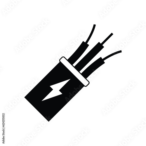 Electric wire icon design. Electric cable icon, isolated on white background. vector illustration.