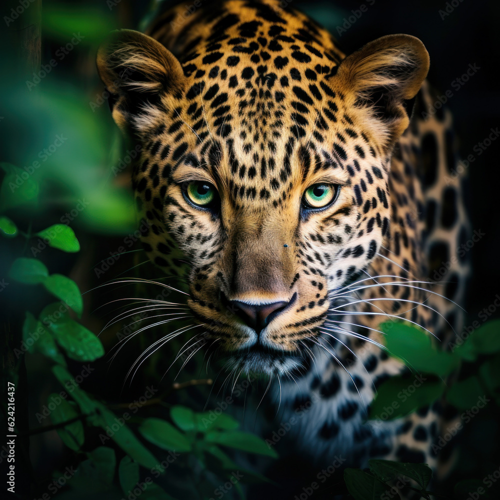 Leopard in its natural Habitat, Wildlife Photography, Generative AI