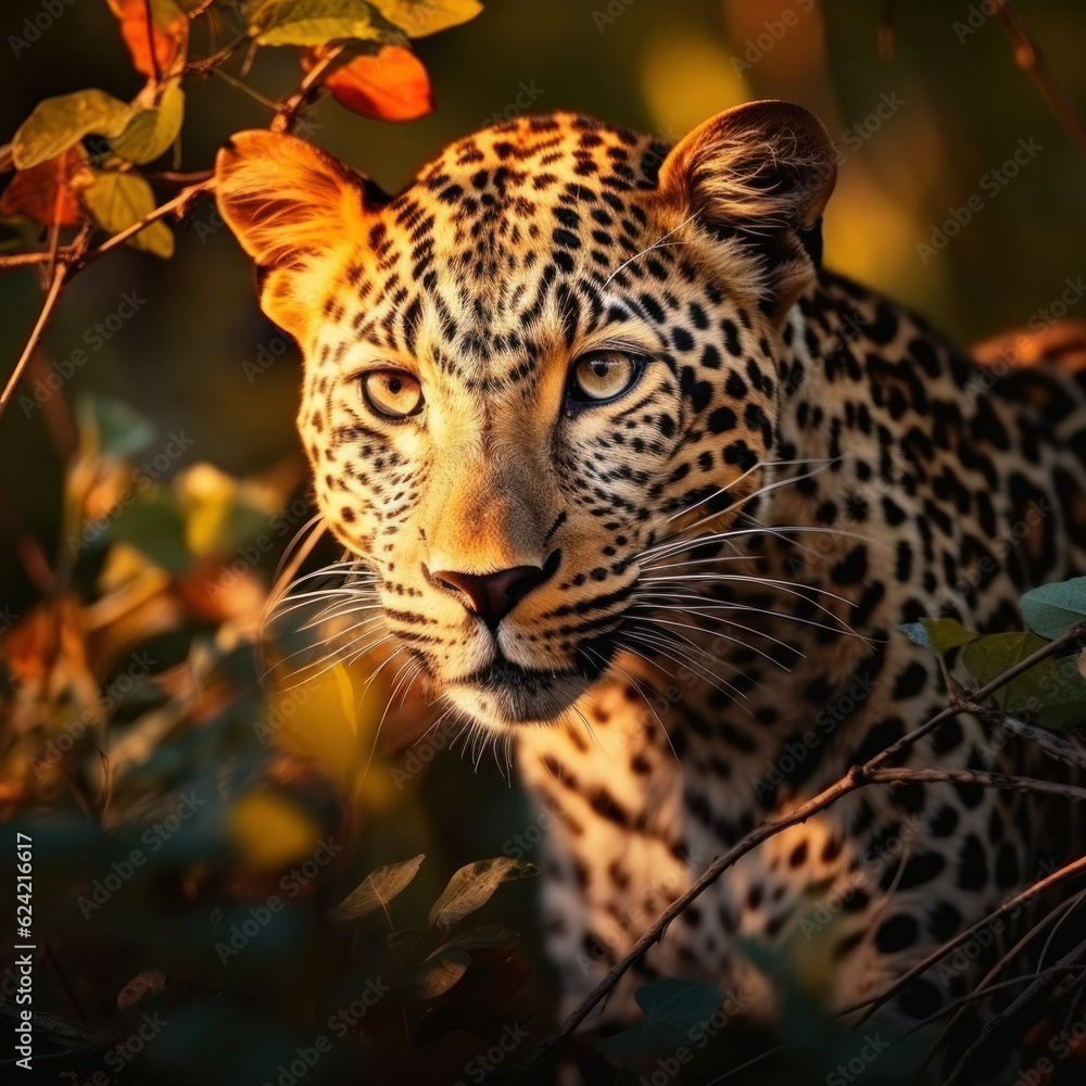 Leopard in its natural Habitat, Wildlife Photography, Generative AI