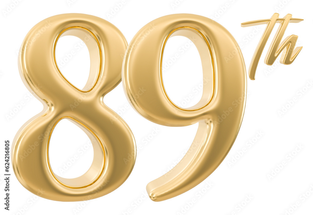 89th Anniversary Number 3d Gold 89th Anniversary Number 3d Gold
