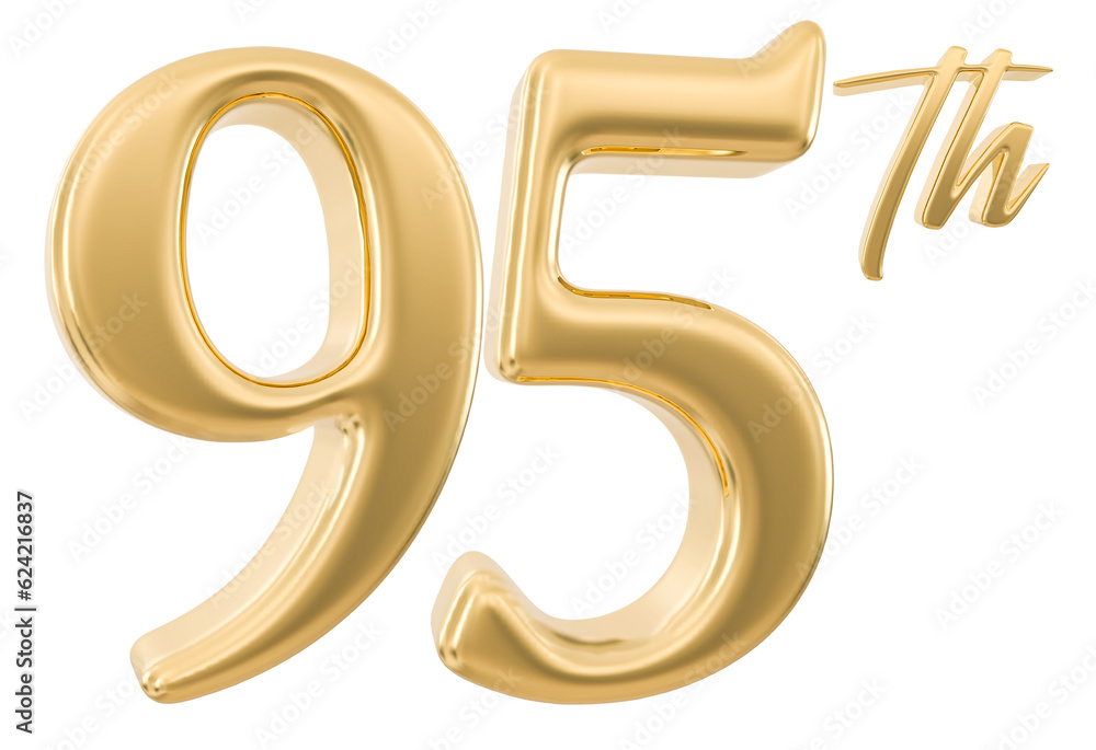 95th Anniversary Number 3d Gold 95th Anniversary Number 3d Gold