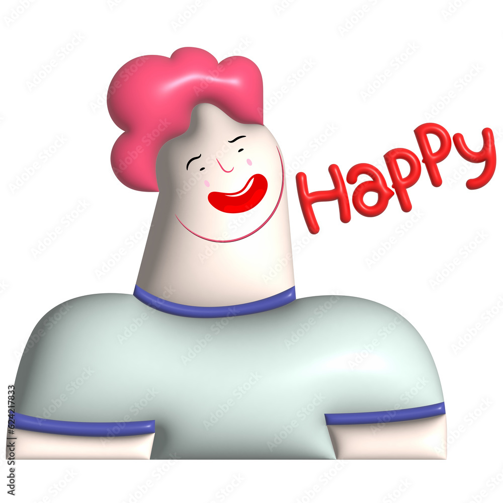 Cartoon man happy gesture 3d Cartoon man happy gesture 3d