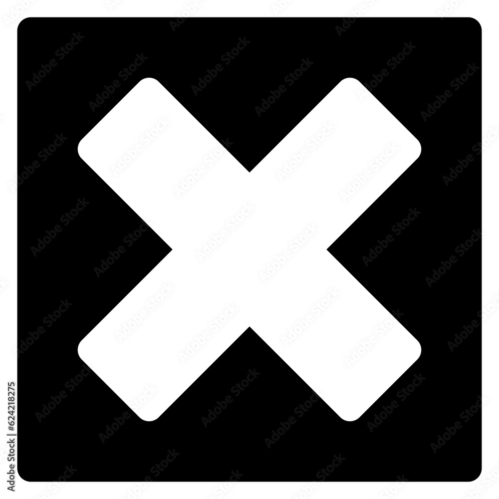 Wrong cross Icon Symbol For Packaging Design Standart Wrong cross Icon Symbol For Packaging Design Standart