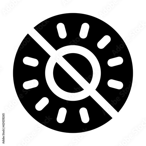 No Sun-light Icon Symbol For Packaging Design Standart