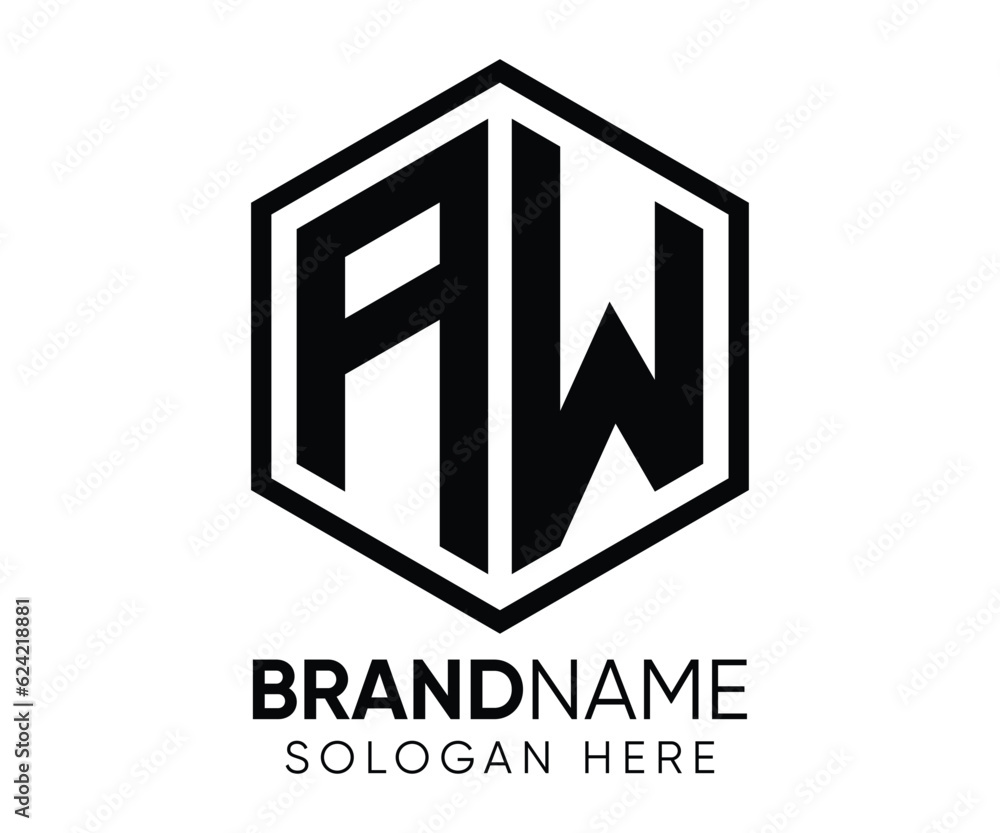 A W letter logo design vector template A W letter logo design vector template