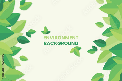 Presentation Background with tropical leaf plant on green background vector design.