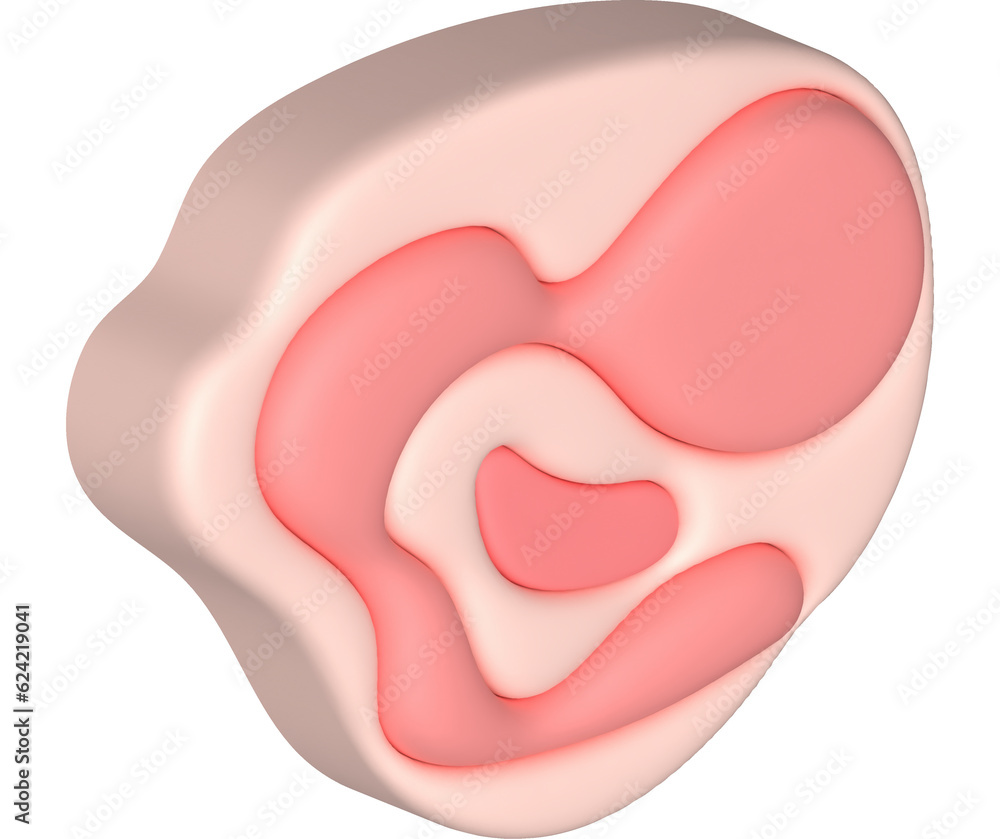 3D illustration. Fresh slices or meat. Marbling of pork or beef tenderloin for steak. 3D illustration. Fresh slices or meat. Marbling of pork or beef tenderloin for steak.