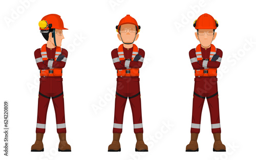 worker is in the position of folded arm