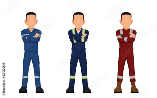 worker is in the position of folded arm