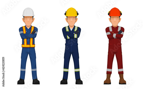 worker is in the position of folded arm