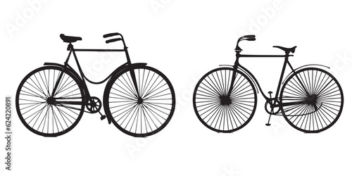 Silhouette bicycle black color vector illustration 