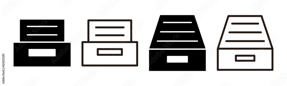 Archive folders icon set illustration. Document vector icon. Archive storage icon. Archive folders icon set illustration. Document vector icon. Archive storage icon.