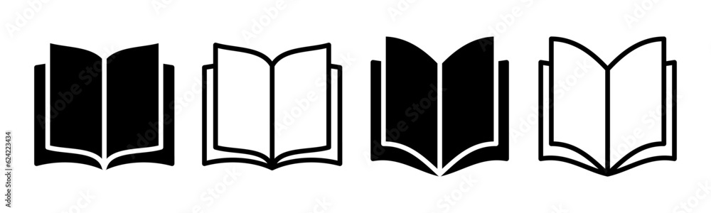 Book icon set illustration. open book sign and symbol. ebook icon Book icon set illustration. open book sign and symbol. ebook icon