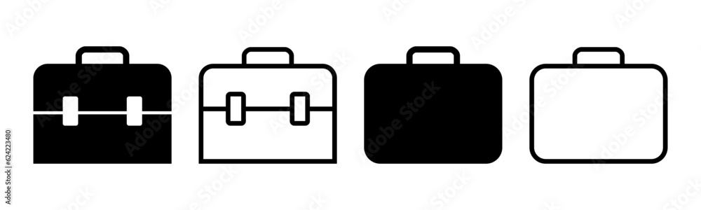 Briefcase icon set illustration. suitcase sign and symbol. luggage symbol. Briefcase icon set illustration. suitcase sign and symbol. luggage symbol.