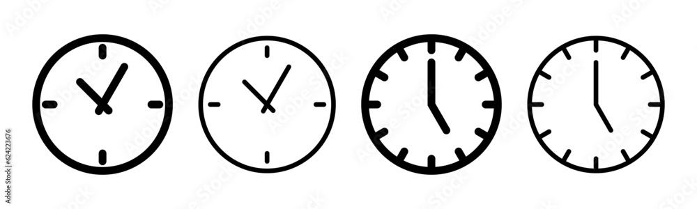 Clock icon set illustration. Time sign and symbol. watch icon Clock icon set illustration. Time sign and symbol. watch icon