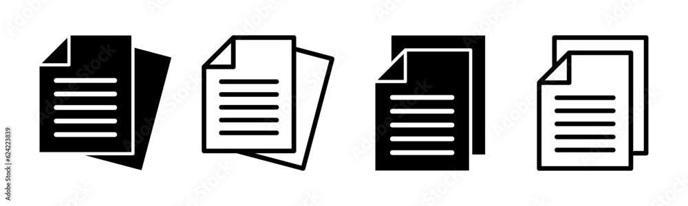 Document icon set illustration. Paper sign and symbol. File Icon Document icon set illustration. Paper sign and symbol. File Icon